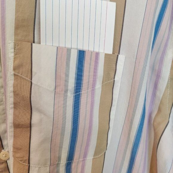 Men's Attention Long Sleeve Stripe Shirt Size Extra Large-Nice Casual Shirt - Picture 4 of 11